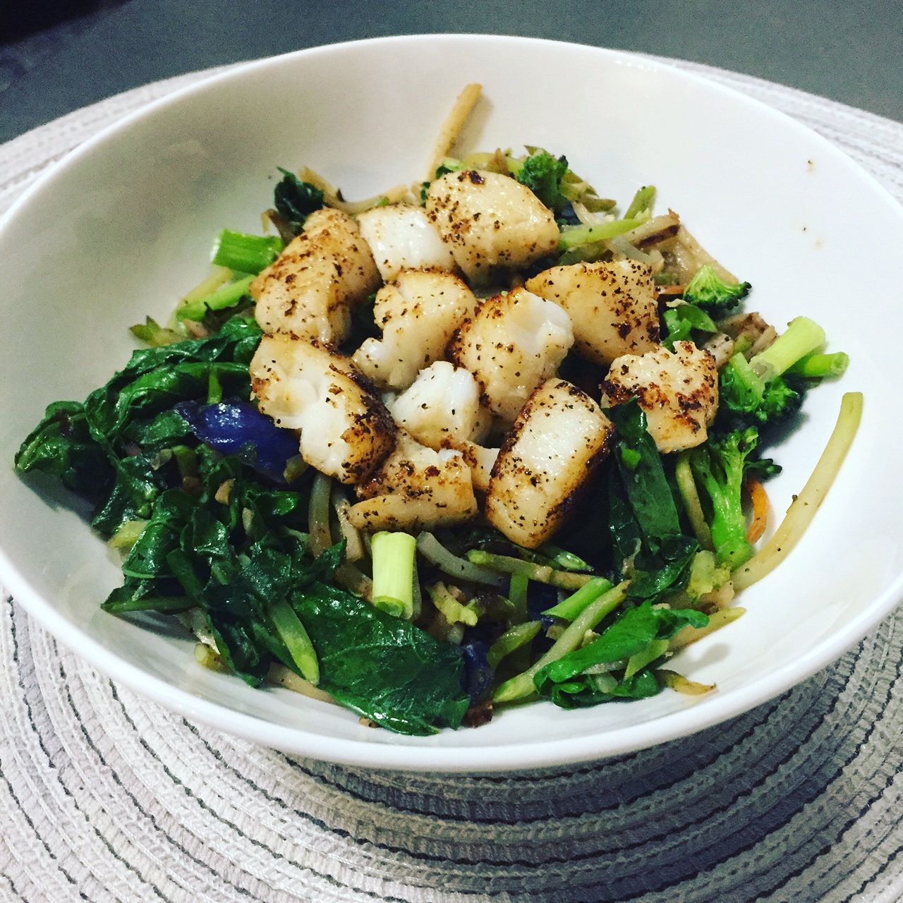 Spring Veggie and Scallop Stirfry